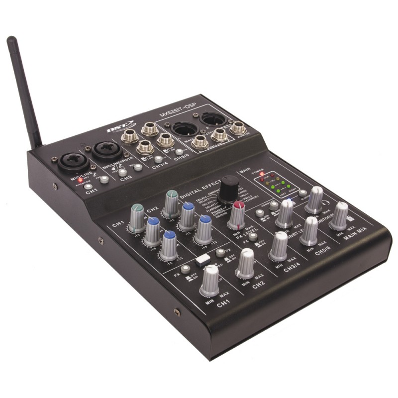 6 Channel Mixer with USB audio interface (Mac/PC), Bluetooth, and DSP