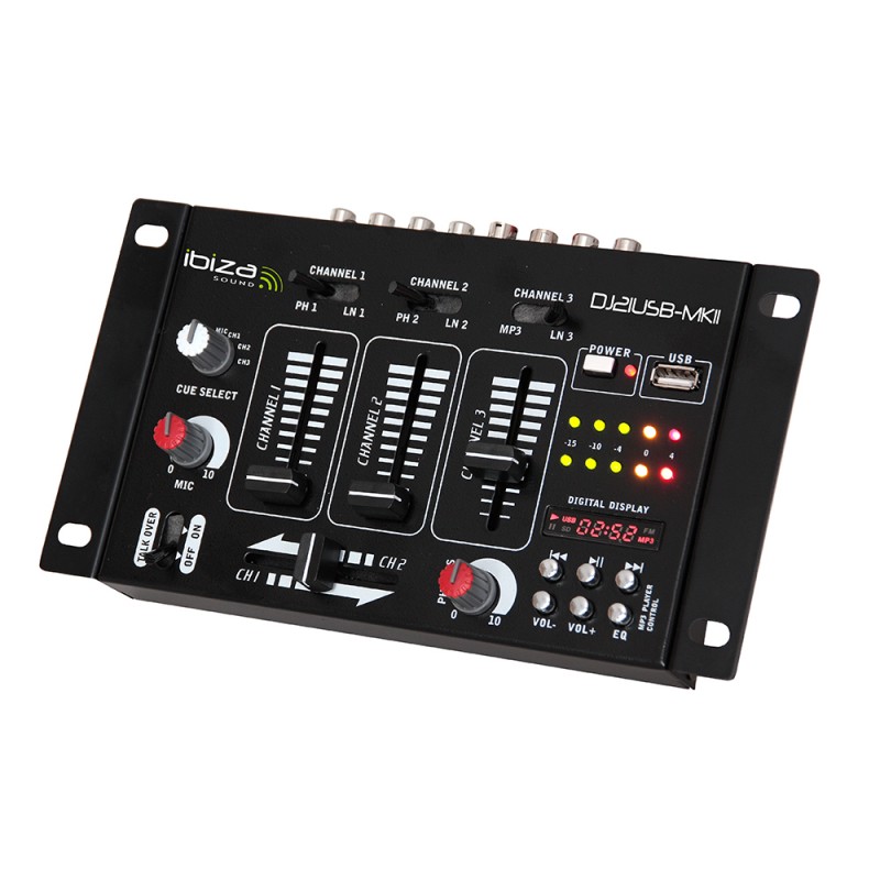 7Input/4Channel DJ Mixer with USB BST Distribution